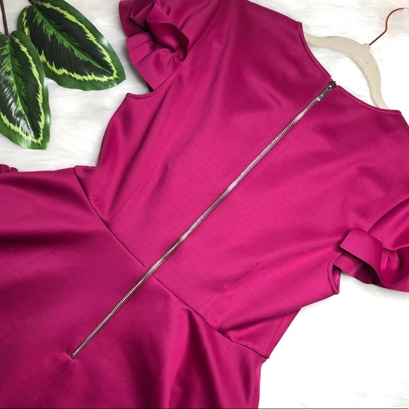 $250 TED BAKER Pink Ruffle Cocktail Dress Luuciee - Picture 7 of 10